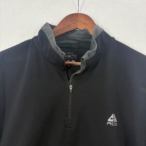 Nike FitDry ACG Mens Black Dri Fit 1/4 Zip Pullover Jacket XXL VTG 90s Athletic